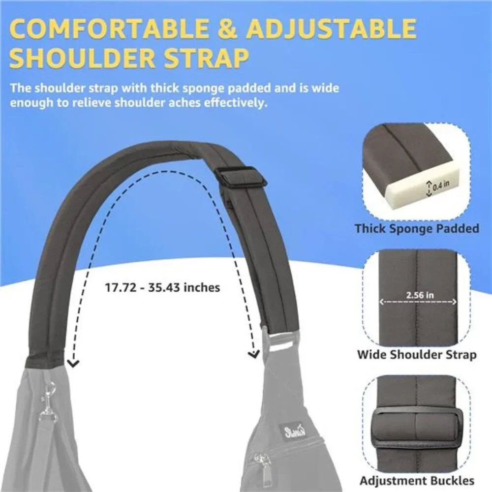 Dog Carrier Sling - Thick Padded Shoulder Strap Adjustable Dog Carrier, Gray